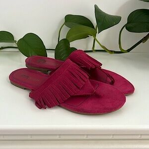 EUC Suede Leather Tassel Flats